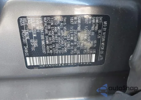 2021 Nissan Rogue Sv Intelligent Awd from USA, damaged, VIN JN8AT3BB1MW202087